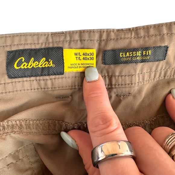 Cabela's Classic Fit Khaki Convertible Nylon Hiking Pants Size 40 - Picture 3 of 10